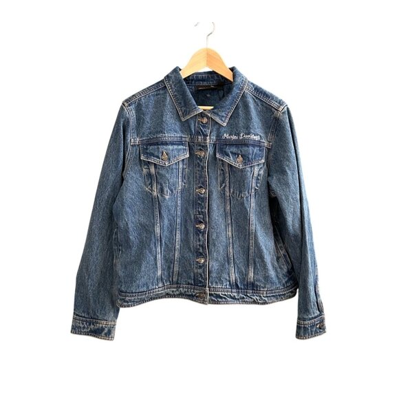 NWT Harley-Davidson® Women's Bar & Shield Logo Denim Jean Jacket MSRP $120 - Picture 2 of 7